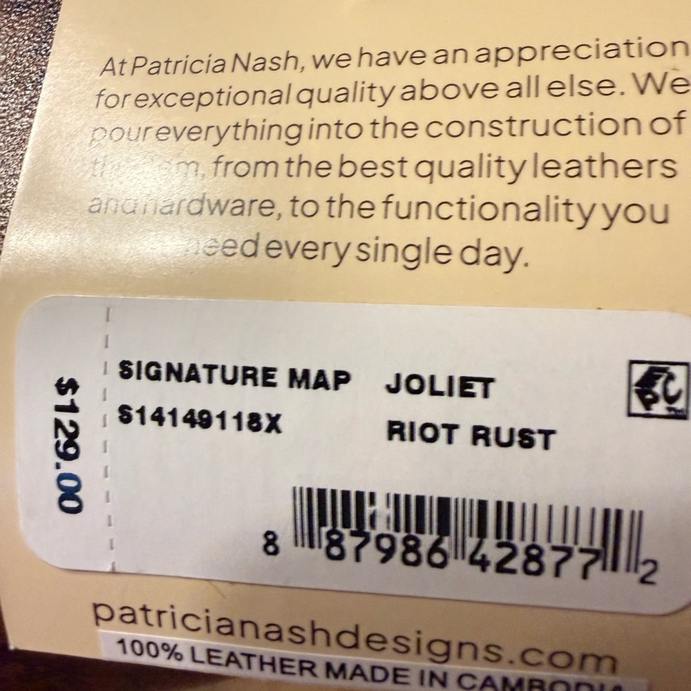 Patricia Nash NWT Tan Map Print Crossbody Bag - Picture 5 of 5